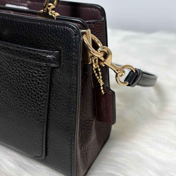 NWT💃Coach Mini Lane Top Handle Gold/Black Multi Purse - Picture 2 of 11